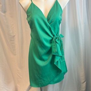 Cupshe Green Wrap Mini Dress